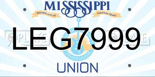 LEG7999 Mississippi License Plate