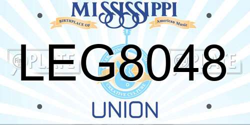 LEG8048 Mississippi License Plate