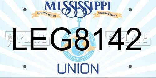 LEG8142 Mississippi License Plate