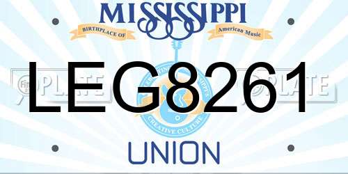 LEG8261 Mississippi License Plate