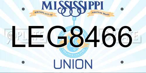 LEG8466 Mississippi License Plate
