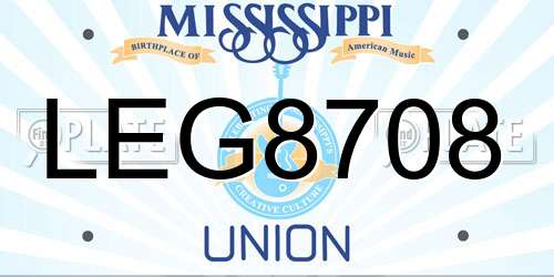 LEG8708 Mississippi License Plate