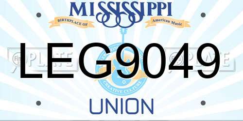 LEG9049 Mississippi License Plate