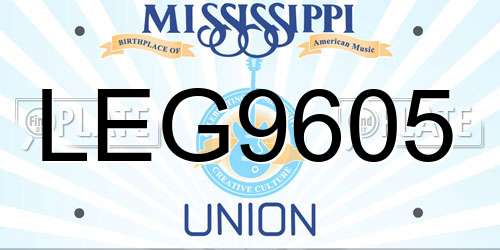 LEG9605 Mississippi License Plate