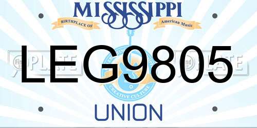 LEG9805 Mississippi License Plate
