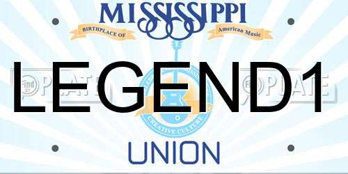LEGEND1 Mississippi License Plate