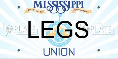 LEGS Mississippi License Plate