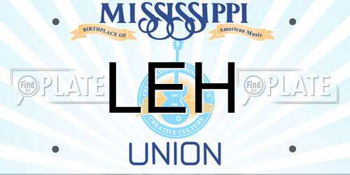 LEH Mississippi License Plate