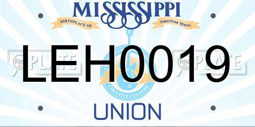 LEH0019 Mississippi License Plate