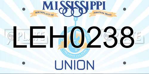 LEH0238 Mississippi License Plate