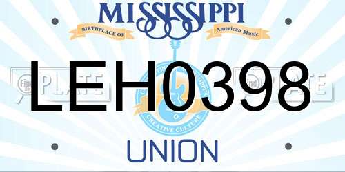 LEH0398 Mississippi License Plate