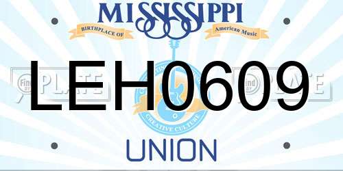 LEH0609 Mississippi License Plate