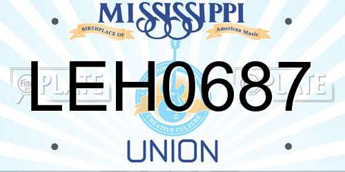 LEH0687 Mississippi License Plate