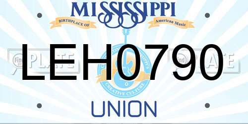 LEH0790 Mississippi License Plate