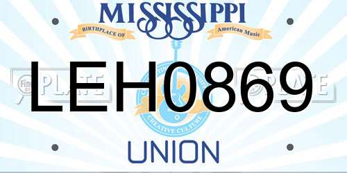 LEH0869 Mississippi License Plate