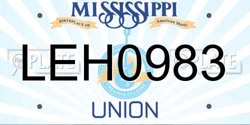 LEH0983 Mississippi License Plate