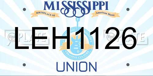 LEH1126 Mississippi License Plate