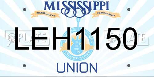LEH1150 Mississippi License Plate