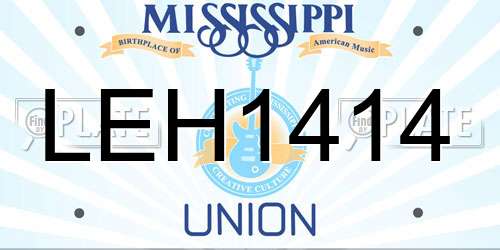 LEH1414 Mississippi License Plate