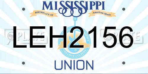 LEH2156 Mississippi License Plate