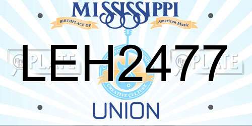 LEH2477 Mississippi License Plate