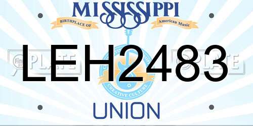 LEH2483 Mississippi License Plate