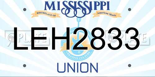 LEH2833 Mississippi License Plate