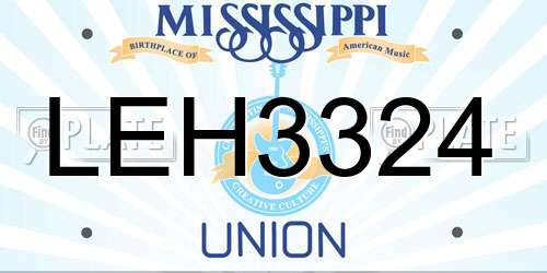 LEH3324 Mississippi License Plate