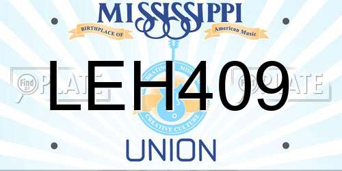 LEH409 Mississippi License Plate