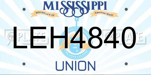 LEH4840 Mississippi License Plate