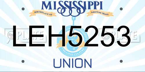 LEH5253 Mississippi License Plate