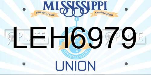 LEH6979 Mississippi License Plate