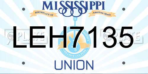 LEH7135 Mississippi License Plate