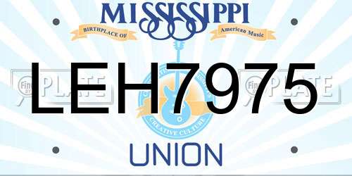 LEH7975 Mississippi License Plate