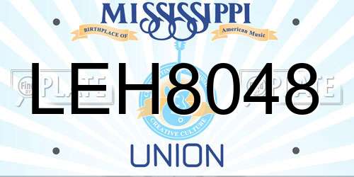 LEH8048 Mississippi License Plate