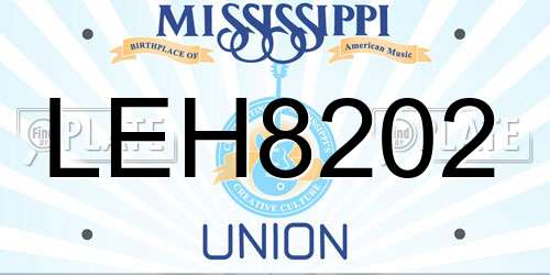 LEH8202 Mississippi License Plate