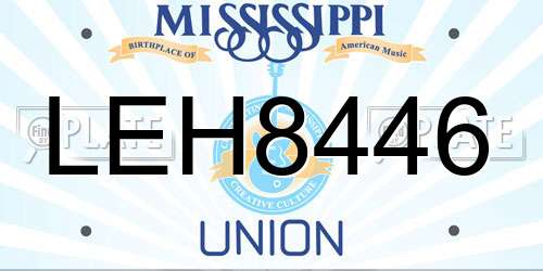 LEH8446 Mississippi License Plate