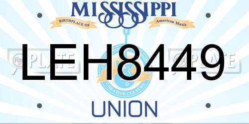 LEH8449 Mississippi License Plate