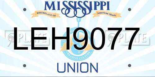 LEH9077 Mississippi License Plate