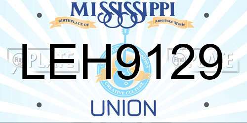 LEH9129 Mississippi License Plate