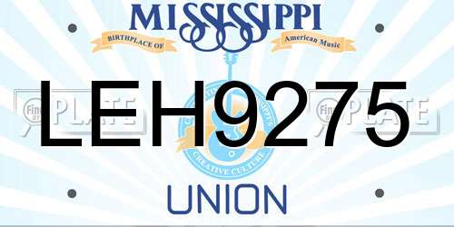 LEH9275 Mississippi License Plate