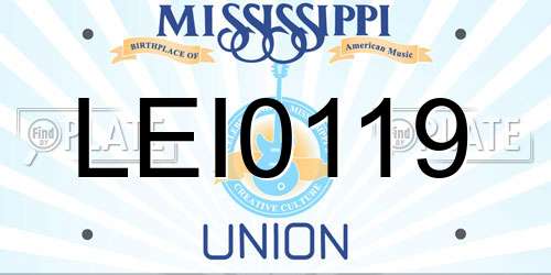 LEI0119 Mississippi License Plate