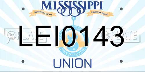 LEI0143 Mississippi License Plate
