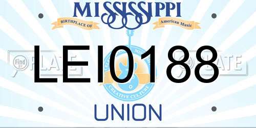 LEI0188 Mississippi License Plate