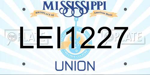 LEI1227 Mississippi License Plate
