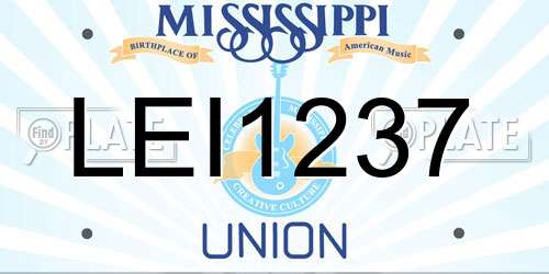 LEI1237 Mississippi License Plate