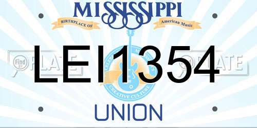 LEI1354 Mississippi License Plate