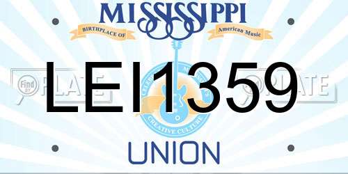LEI1359 Mississippi License Plate
