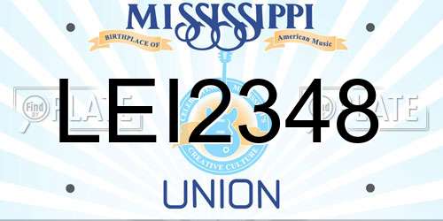 LEI2348 Mississippi License Plate