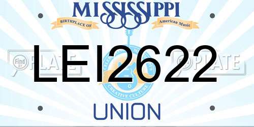 LEI2622 Mississippi License Plate